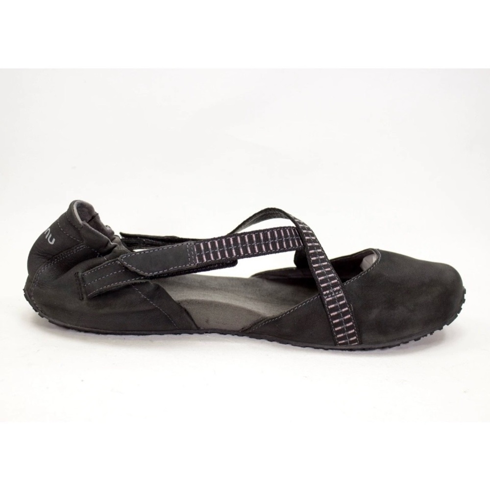 Ahnu Karma Crisscross Mary Jane Womens Sz US 10.5 Black Suede Leather Yoga Flats - Picture 6 of 12